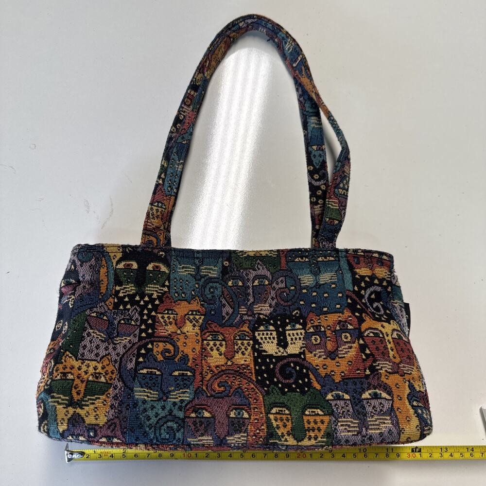 Laurel Burch Feline Cat Purse Tapestry Handbag Zipper Closure